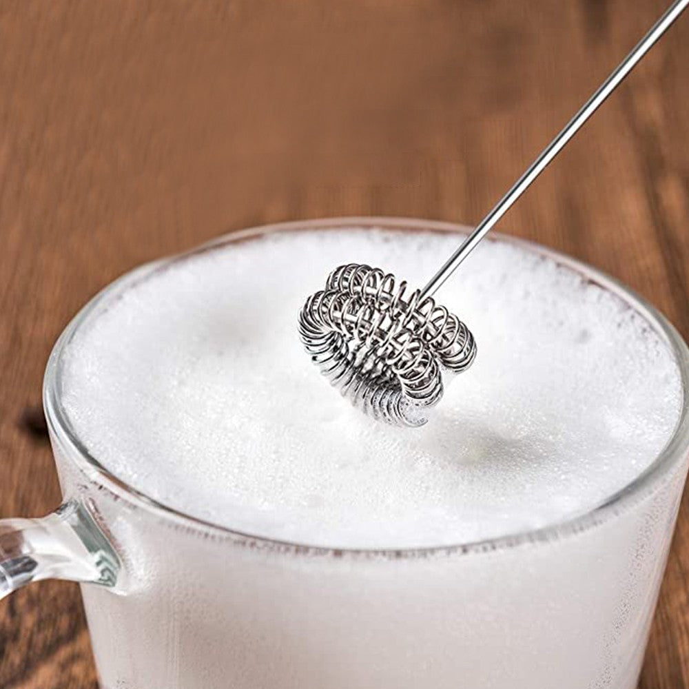 Handheld Electric Milk Frother Drink Coffee Mixer Foam Maker with 3 Whisks White