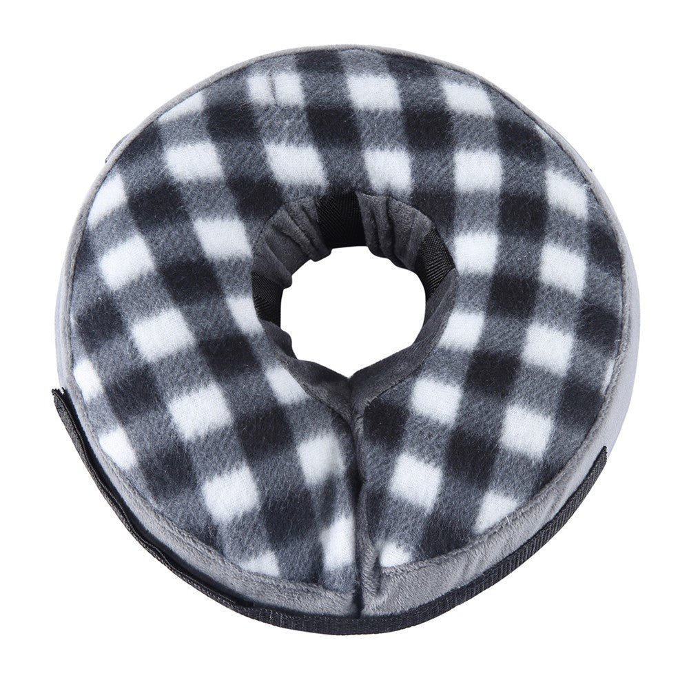 Inflatable Pet Recovery Collar Adjustable Pet Neck Protective Collar Black L