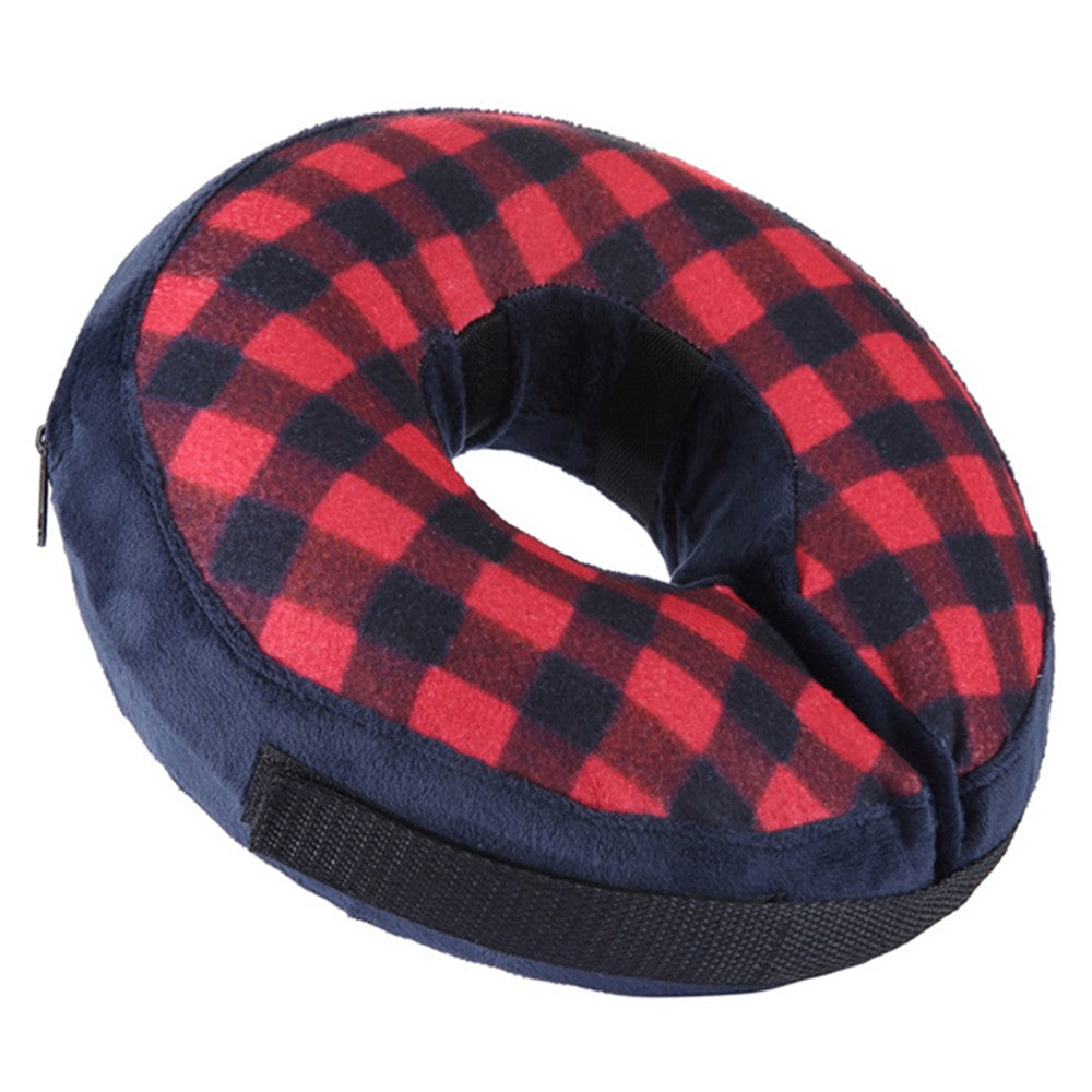 Inflatable Pet Recovery Collar Adjustable Pet Neck Protective Collar Red S