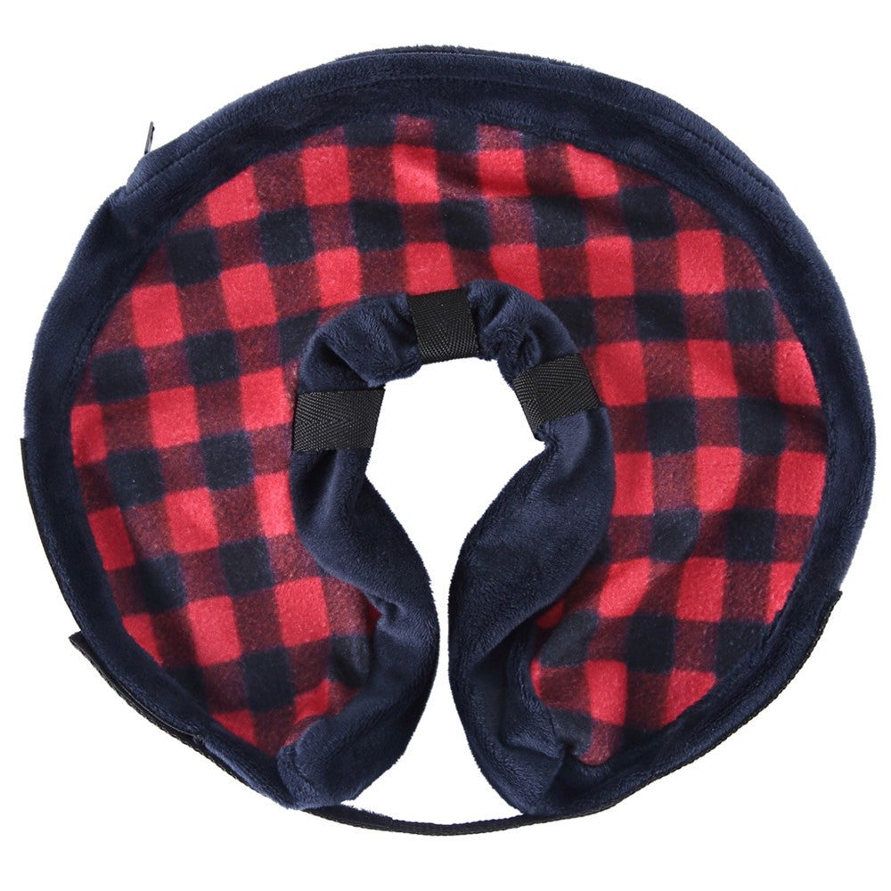 Inflatable Pet Recovery Collar Adjustable Pet Neck Protective Collar Red L