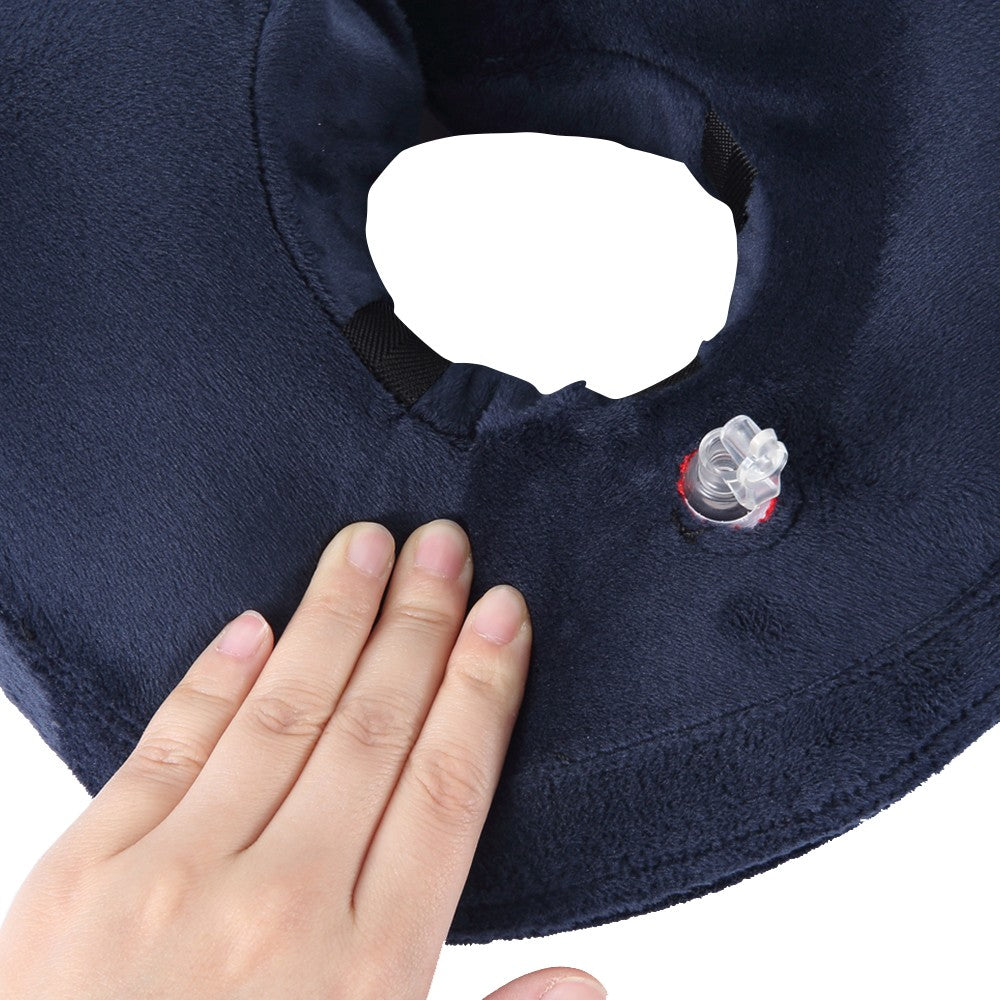 Inflatable Pet Recovery Collar Adjustable Pet Neck Protective Collar Red L