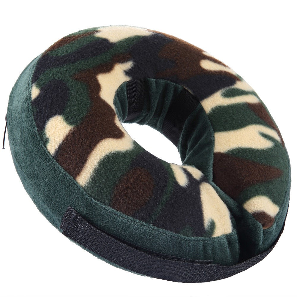 Inflatable Pet Recovery Collar Adjustable Pet Neck Protective Collar Green M