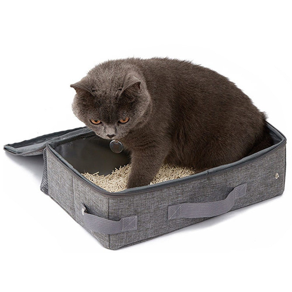 Portable Foldable Rectangle Pet Cat Travel Litter Box Pet Bed