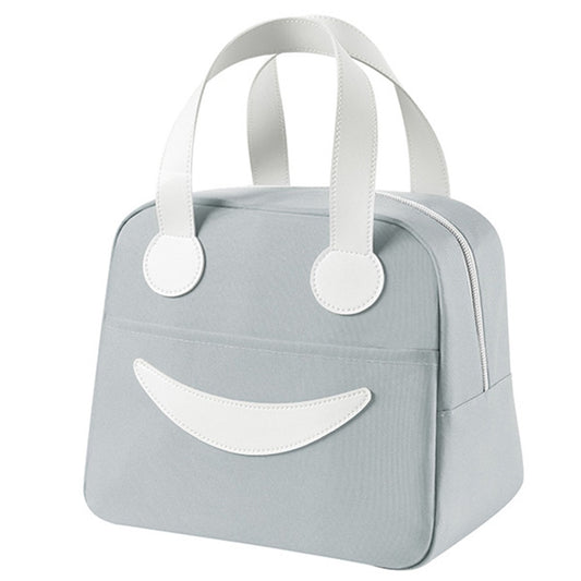 Portable Insulated Lunch Bag Cooler Thermal Lunch Box Tote Bag Grey