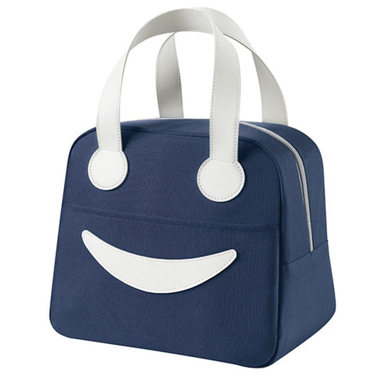 Portable Insulated Lunch Bag Cooler Thermal Lunch Box Tote Bag Navy Blue