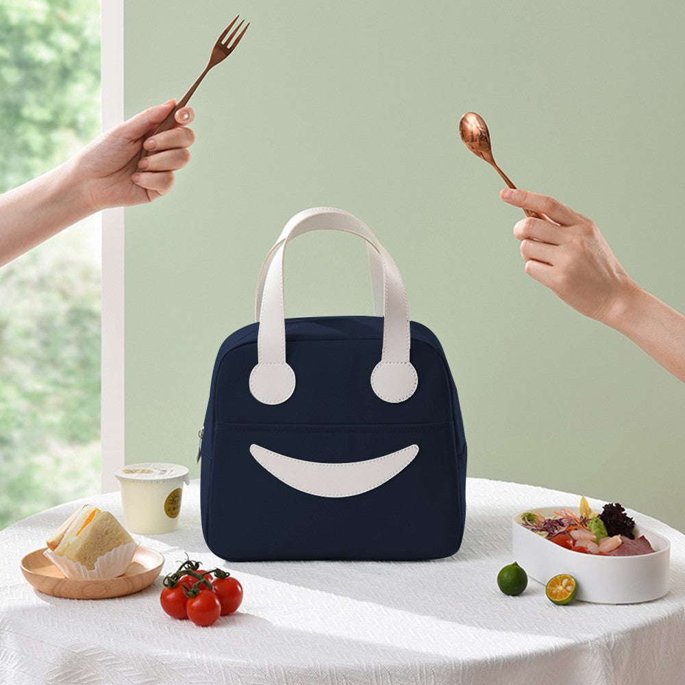 Portable Insulated Lunch Bag Cooler Thermal Lunch Box Tote Bag Navy Blue