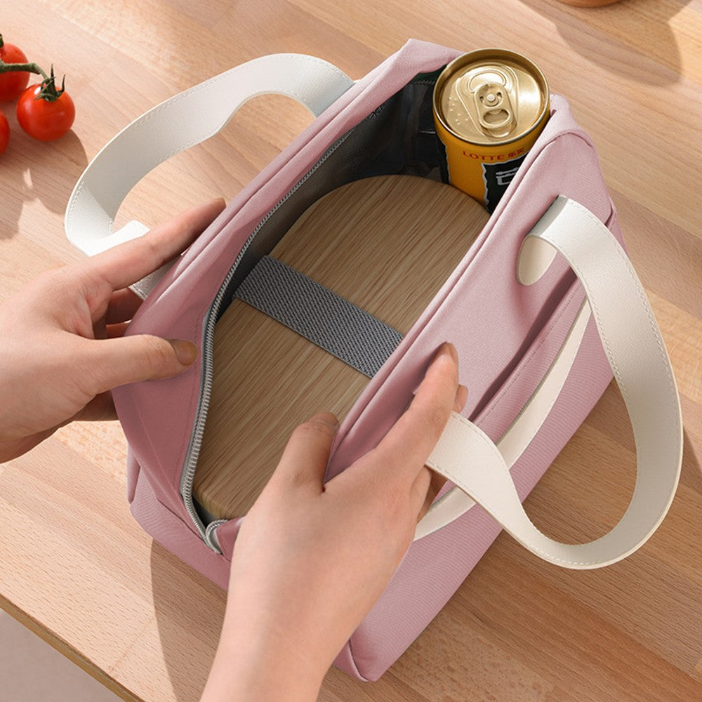 Portable Insulated Lunch Bag Cooler Thermal Lunch Box Tote Bag Pink