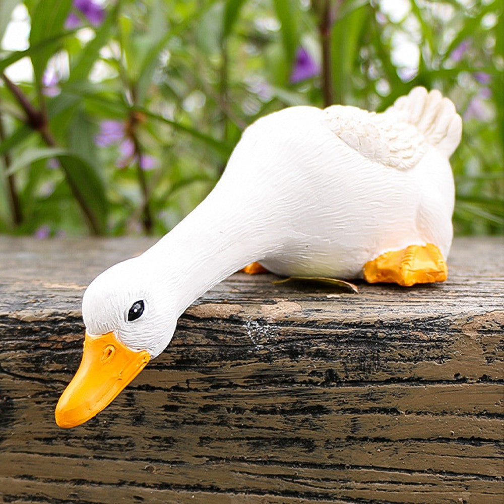 Simulation Drinking Water Duck Statue Garden Resin Statue Landscape Decoration