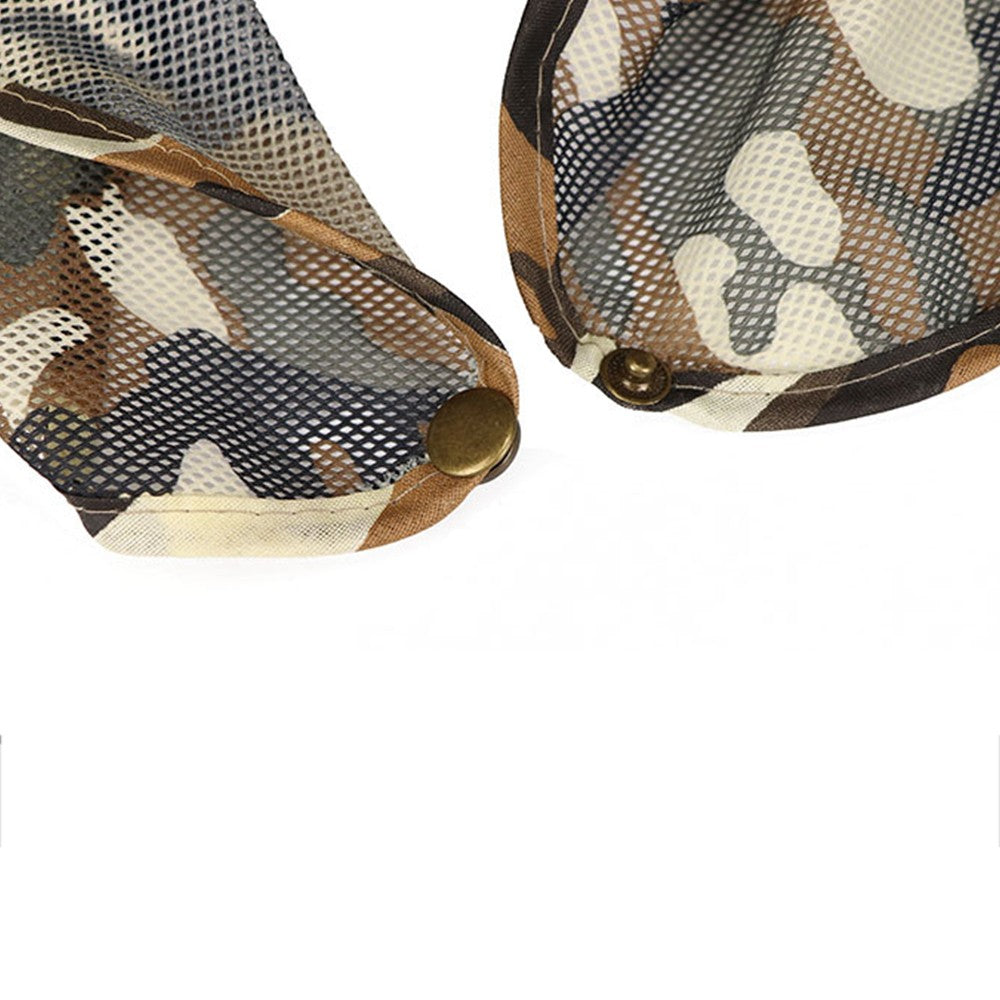 2Pcs Camouflage Sun Shade Hat Wide Brim Fishing Cap Bucket Hat with Neck Flap