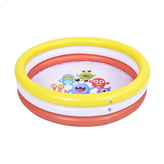99cm Round Kids Inflatable Swimming Pool Water Basin Children Paddling Pool