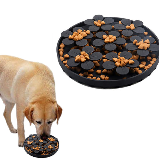 1Pc Pet Cat Slow Feeder Treat Lick Mat Feeding Mat with Suction Cup Black