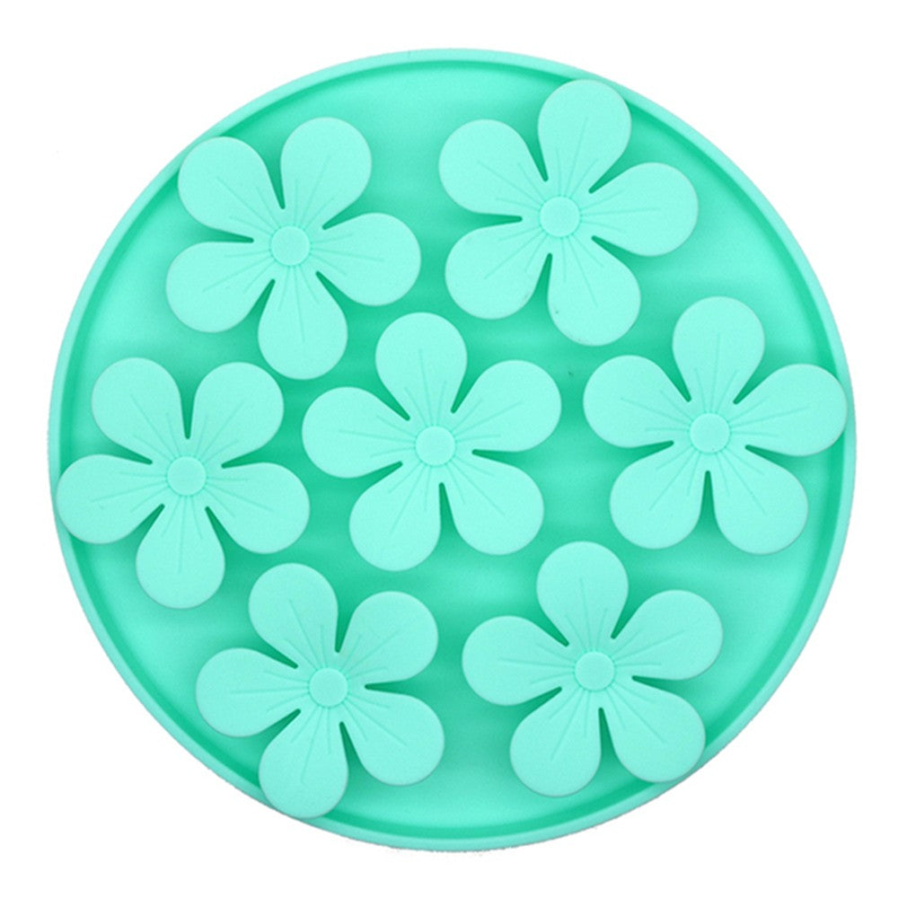 1Pc Pet Cat Slow Feeder Treat Lick Mat Feeding Mat with Suction Cup Green