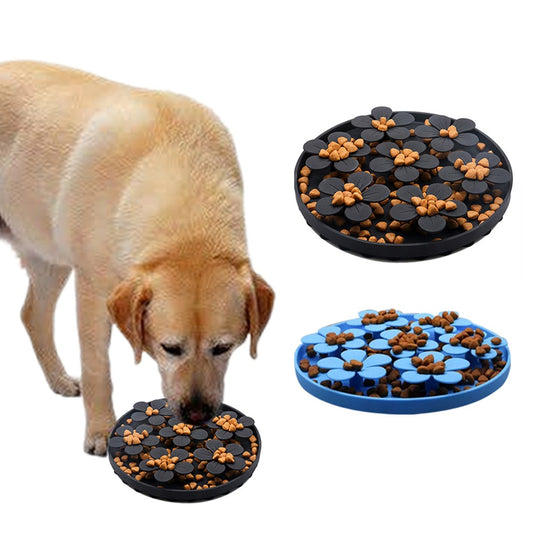 2Pcs Pet Cat Slow Feeder Treat Lick Mat Feeding Mat with Suction Cup Black Blue