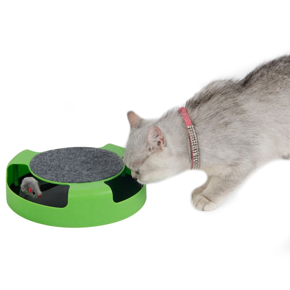 1X Pet Cat Catch Mouse Interactive Toy Cat Scratch Board with Scratch Claw Mat