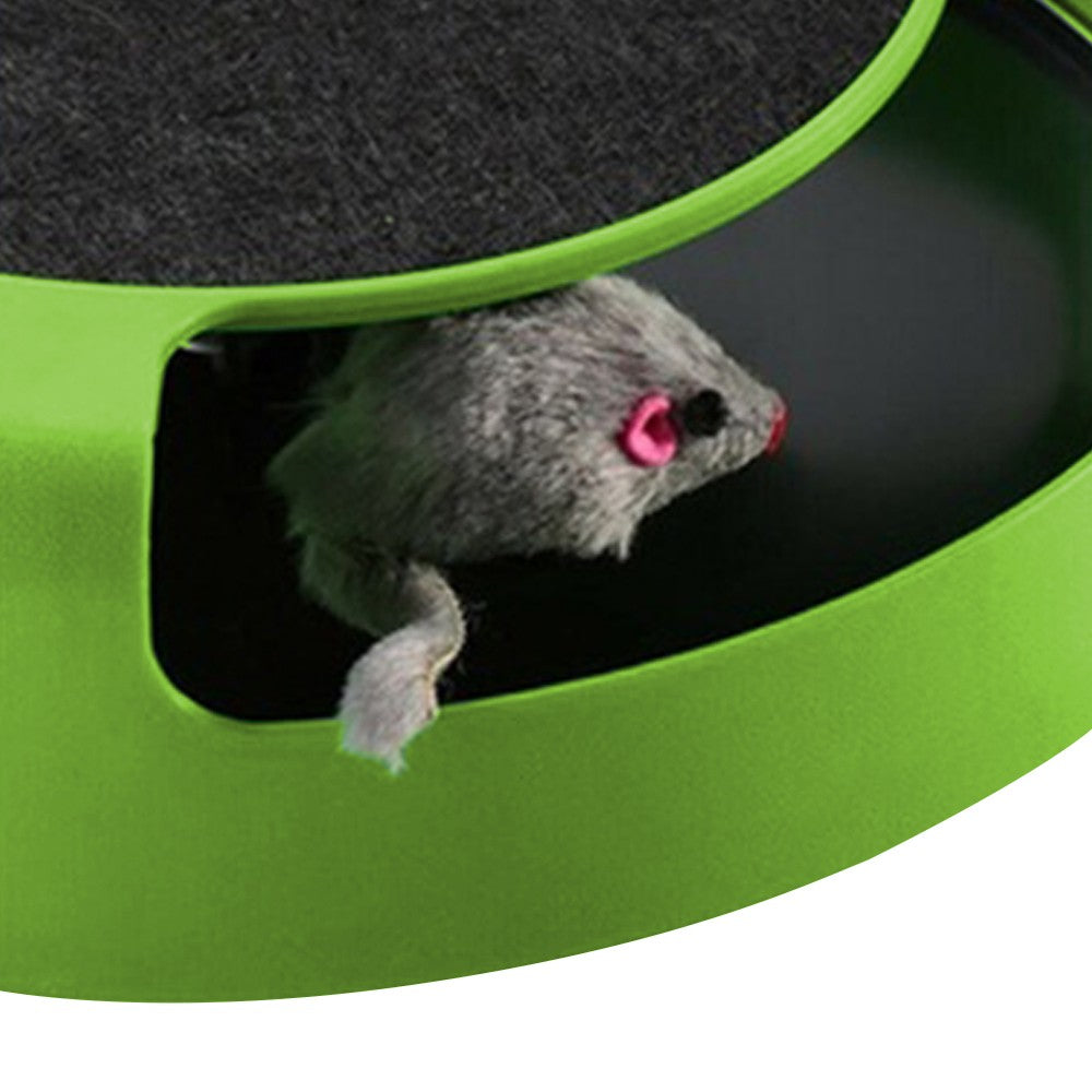 2X Pet Cat Catch Mouse Interactive Toy Cat Scratch Board with Scratch Claw Mat