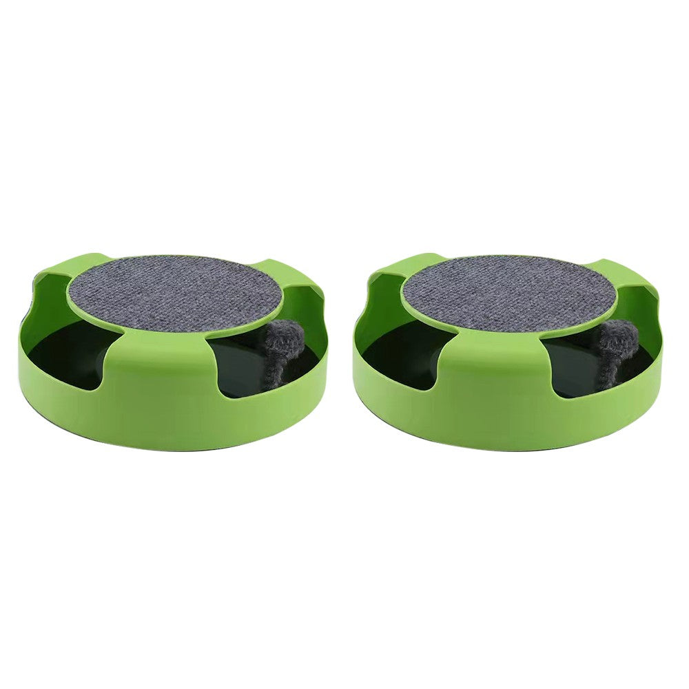 2X Pet Cat Catch Mouse Interactive Toy Cat Scratch Board with Scratch Claw Mat