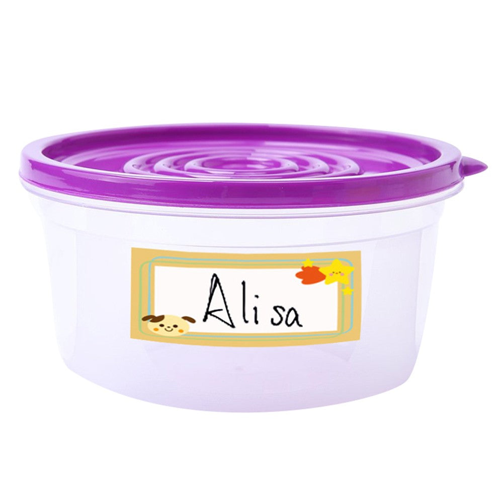 2 Rolls of Cartoon Label Sticker Colorful Print Name Sticker Stationery Supplies