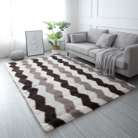 120x200cm Plush Floor Area Rug Bedroom Carpet Living Room Floor Mat Coffee Color