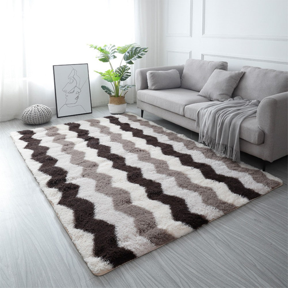 80x200cm Plush Floor Area Rug Bedroom Carpet Living Room Floor Mat Coffee Color
