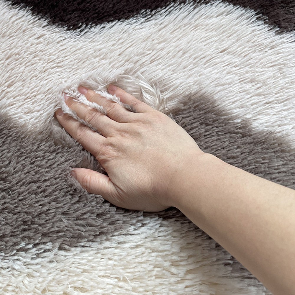 120x200cm Plush Floor Area Rug Bedroom Carpet Living Room Floor Mat Coffee Color