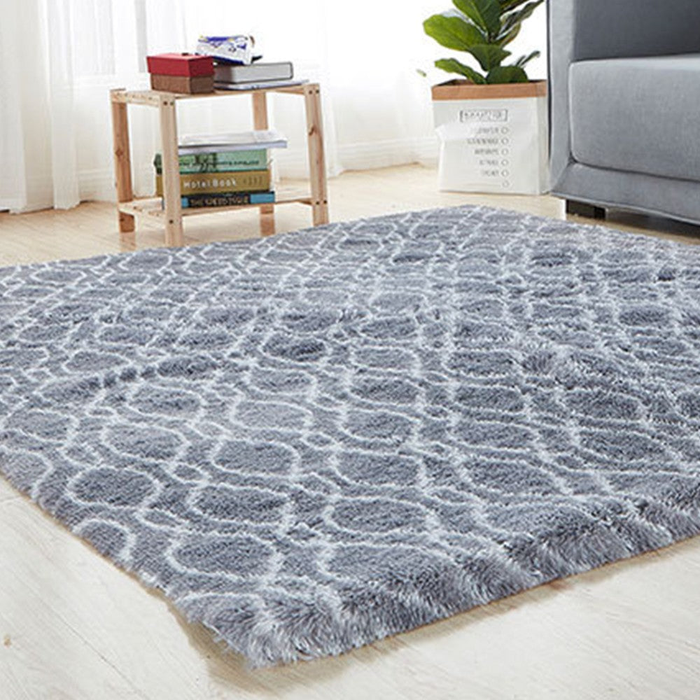 120x200cm Plush Floor Area Rug Bedroom Carpet Living Room Floor Mat Grey