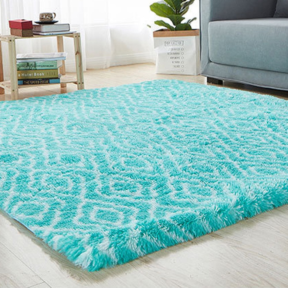 120x200cm Plush Floor Area Rug Bedroom Carpet Living Room Floor Mat Blue