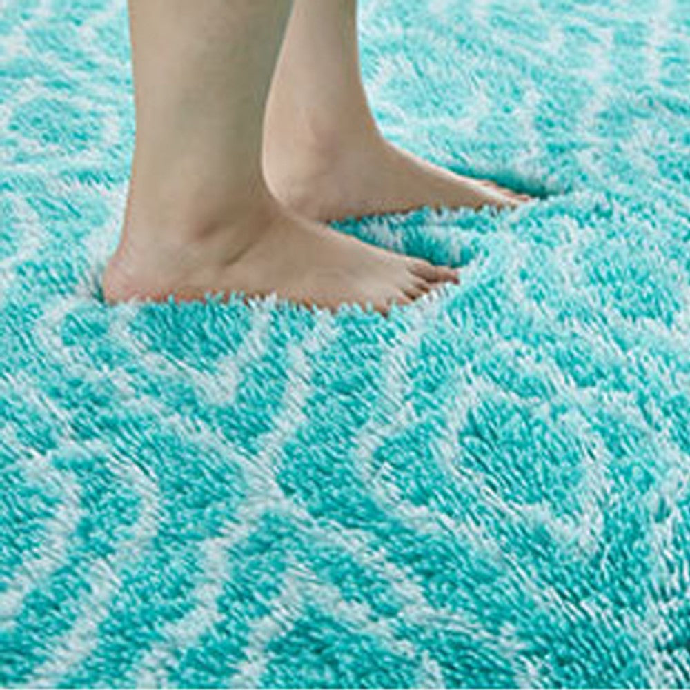 120x200cm Plush Floor Area Rug Bedroom Carpet Living Room Floor Mat Blue