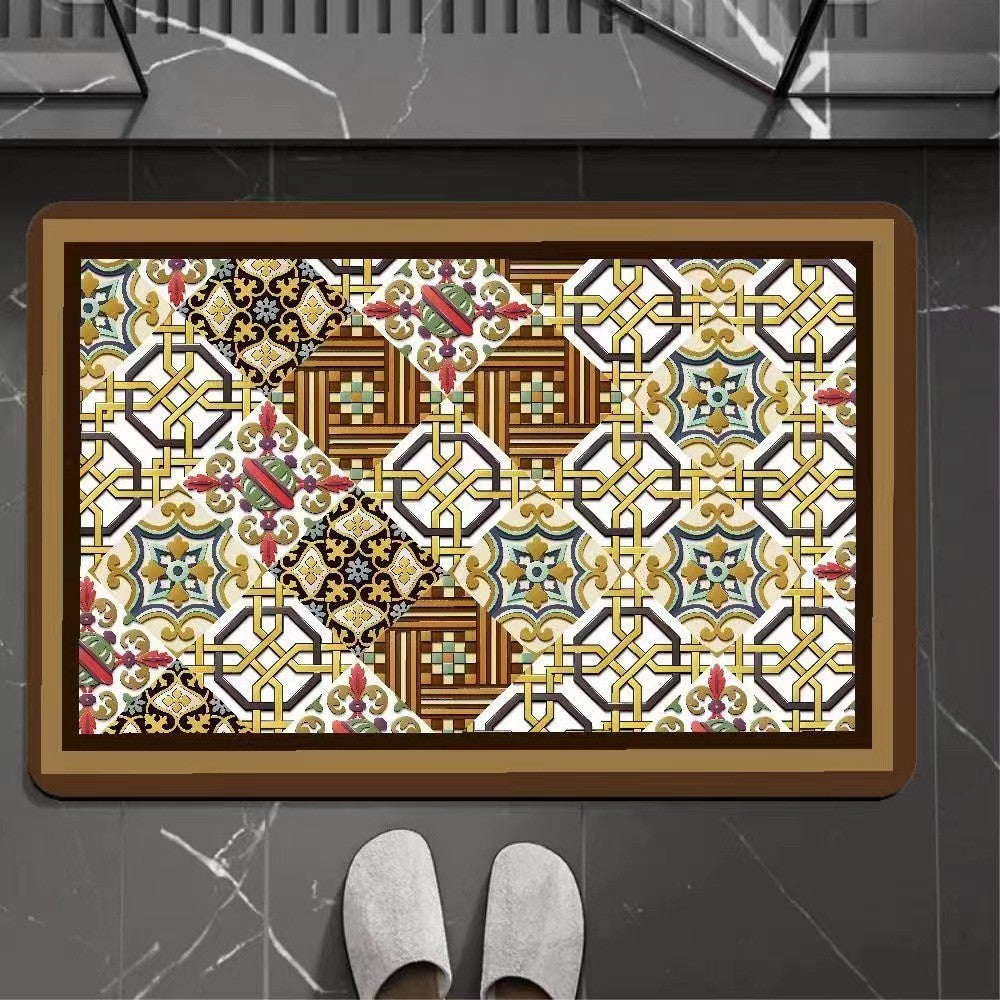 50x80cm Quick Drying Diatom Mud Floor Mat Non Slip Bathroom Floor Mat Brown