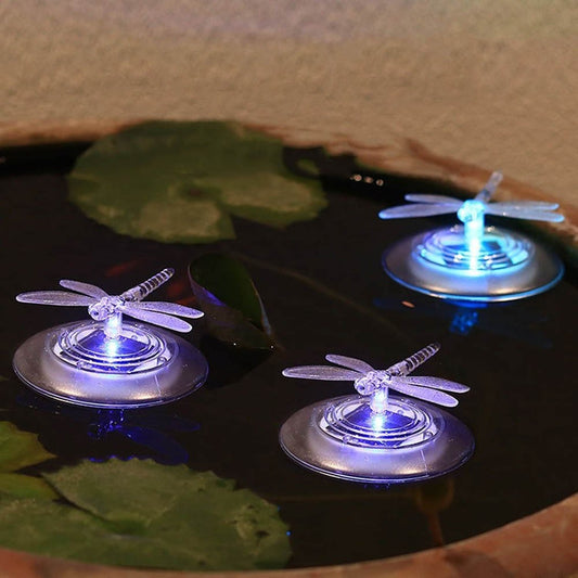 1Pc Solar Dragonfly Floating Pool Lights LED Floating Night Lights Decorations