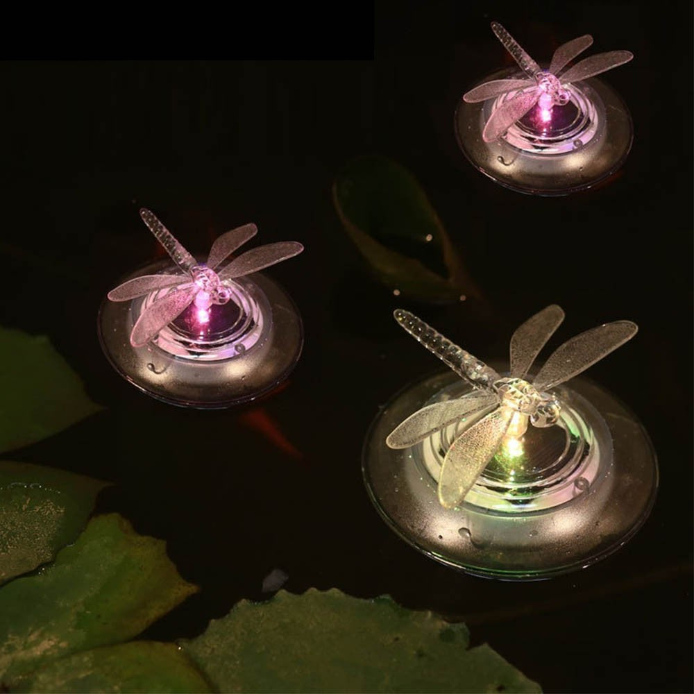 1Pc Solar Dragonfly Floating Pool Lights LED Floating Night Lights Decorations