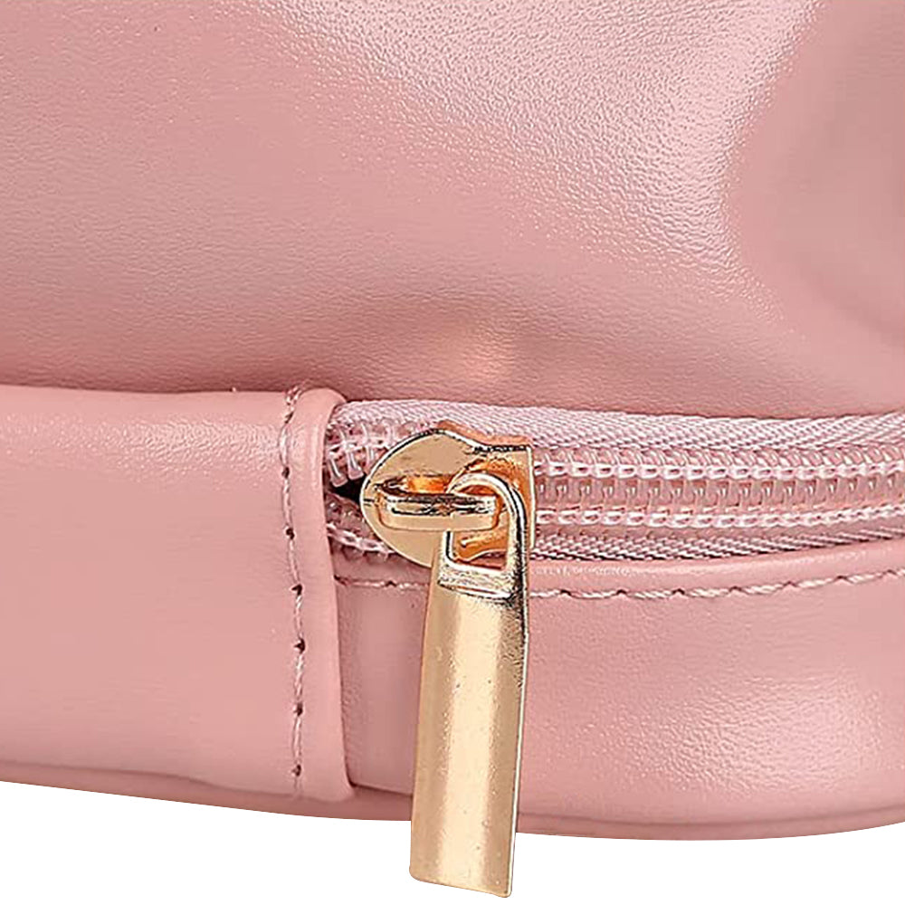 Double Layers Makeup Bag Travel Toiletry Bag Cosmetic Organizer Pink