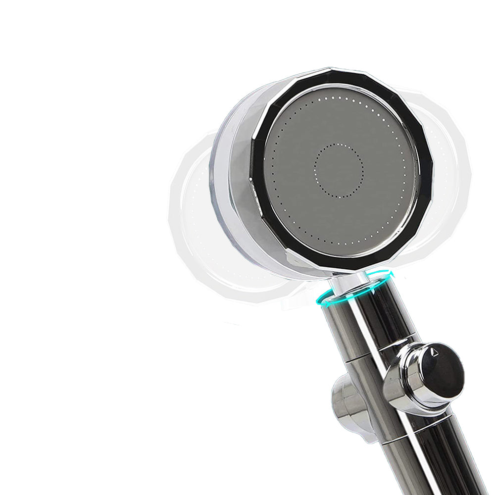 2 X Handheld Propeller High Pressure Shower Head Purple Silver