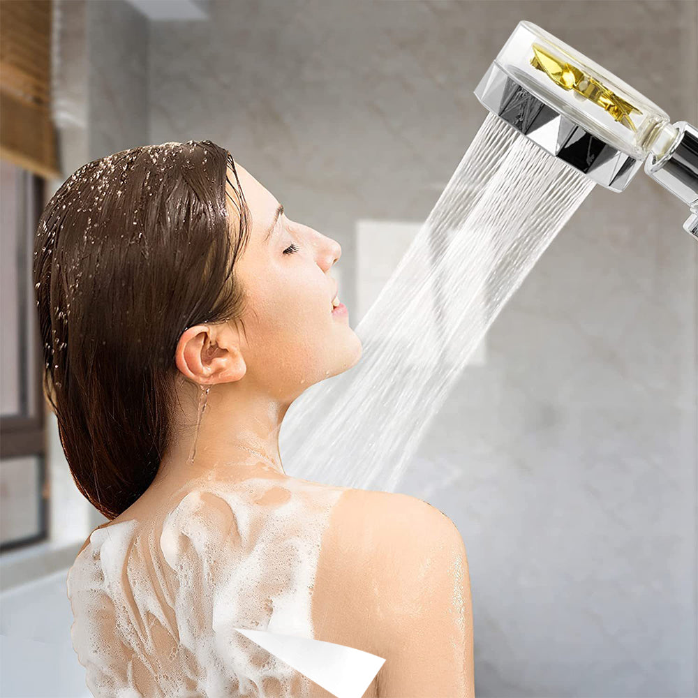 Handheld Propeller High Pressure Shower Head Yellow