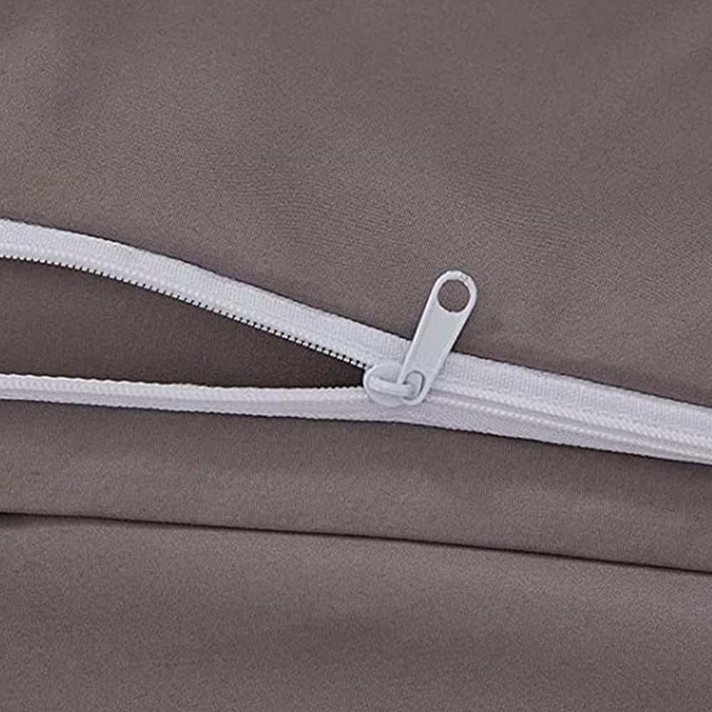 3Pcs Pintuck Bedding Set Pinch Pleat Duvet Cover Set Grey Double