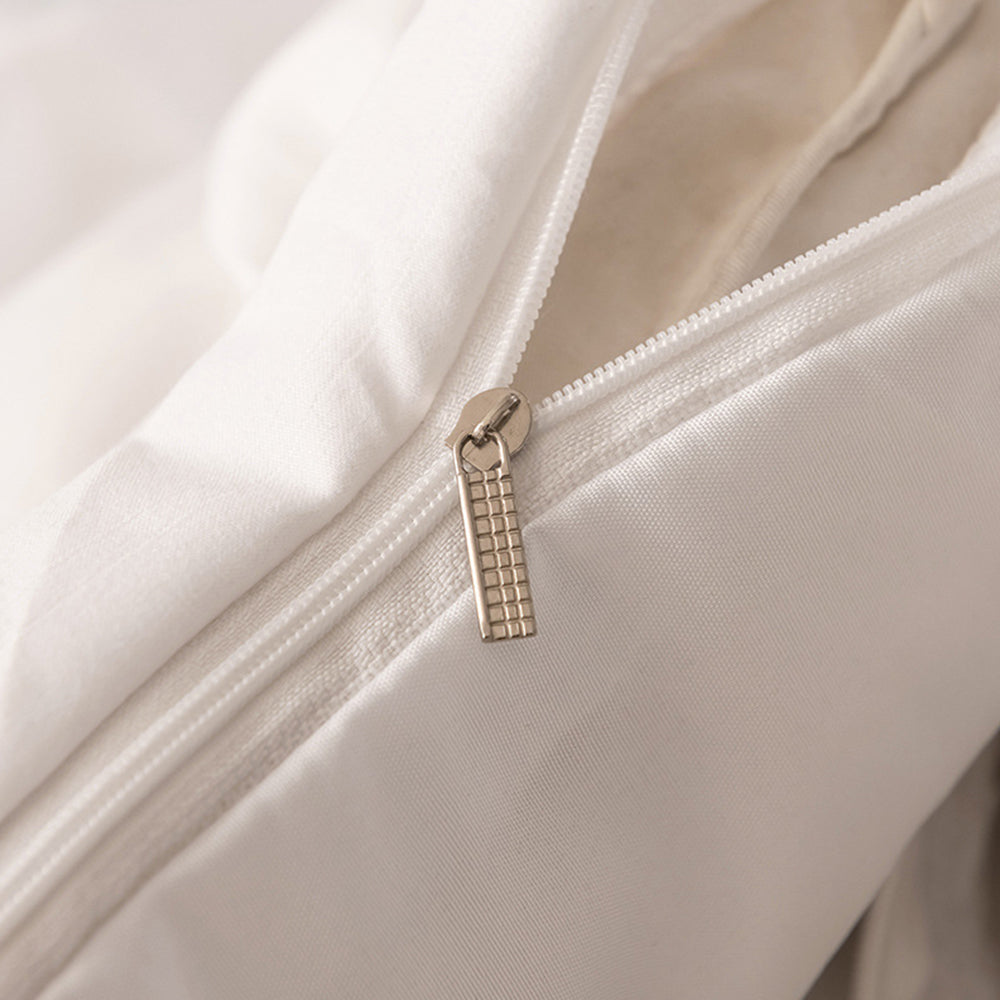 3Pcs Pintuck Bedding Set Pinch Pleat Duvet Cover Set White King