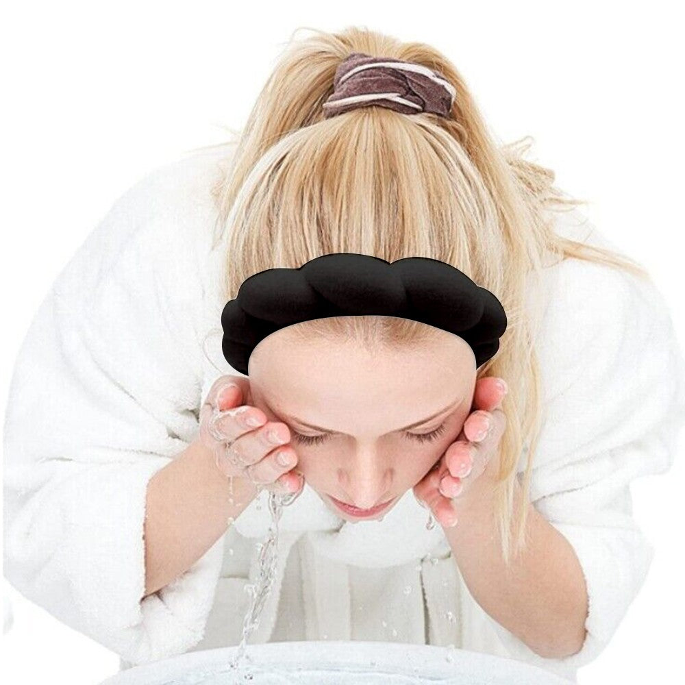 1Pc Women Mimi and Co Spa Sponge Headband Makeup Skincare Headband Black