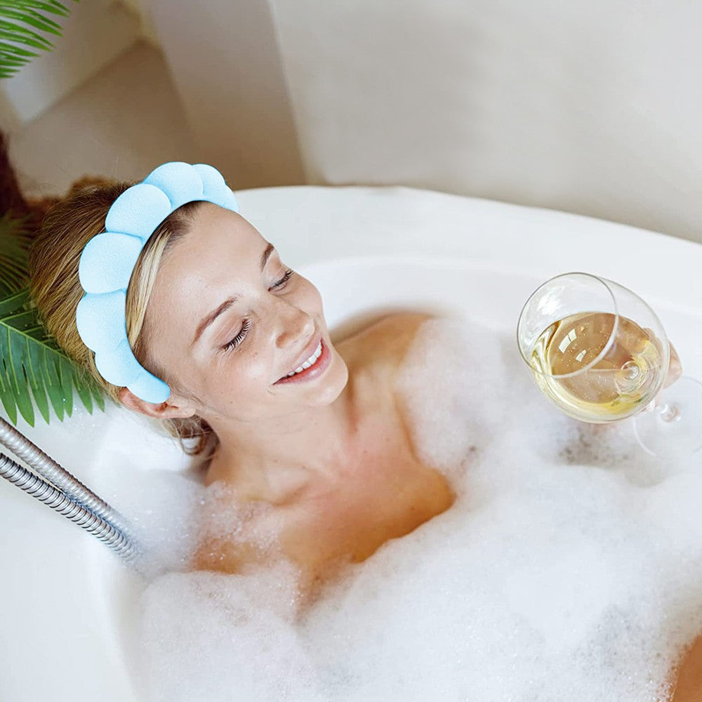 1Pc Women Mimi and Co Spa Sponge Headband Makeup Skincare Headband Blue