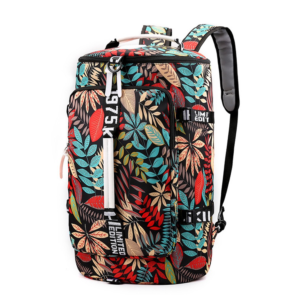 Large Capacity Flower Pattern Travel Duffle Bag Sport Gym Backpack Style 4