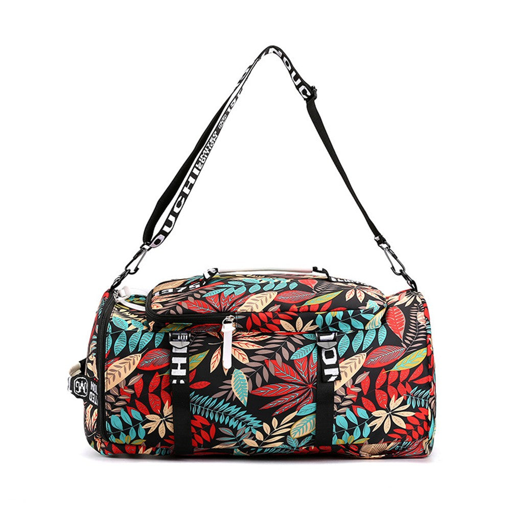 Large Capacity Flower Pattern Travel Duffle Bag Sport Gym Backpack Style 4