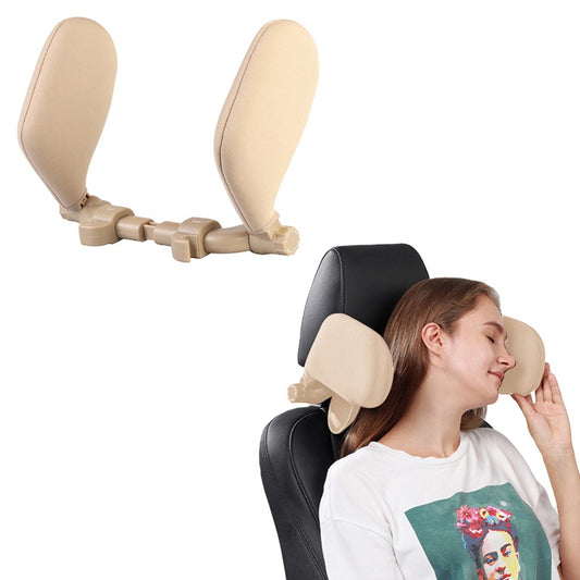Car Seat Headrest Pillow Adjustable Head Support Neck Pillows Beige