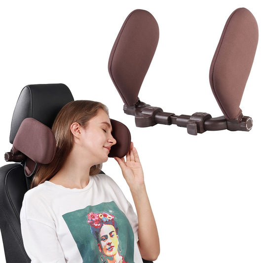 Car Seat Headrest Pillow Adjustable Head Support Neck Pillows Coffee