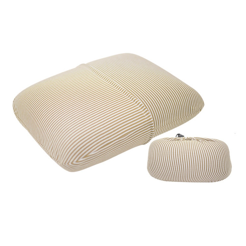 Travel Memory Foam Pillow with Pillowcase Pocket Beige