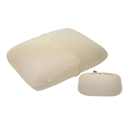 Travel Memory Foam Pillow with Pillowcase Pocket Beige