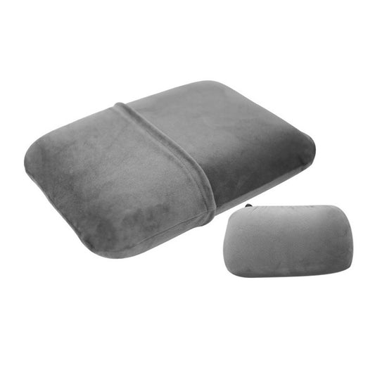 Travel Memory Foam Pillow with Pillowcase Pocket Grey