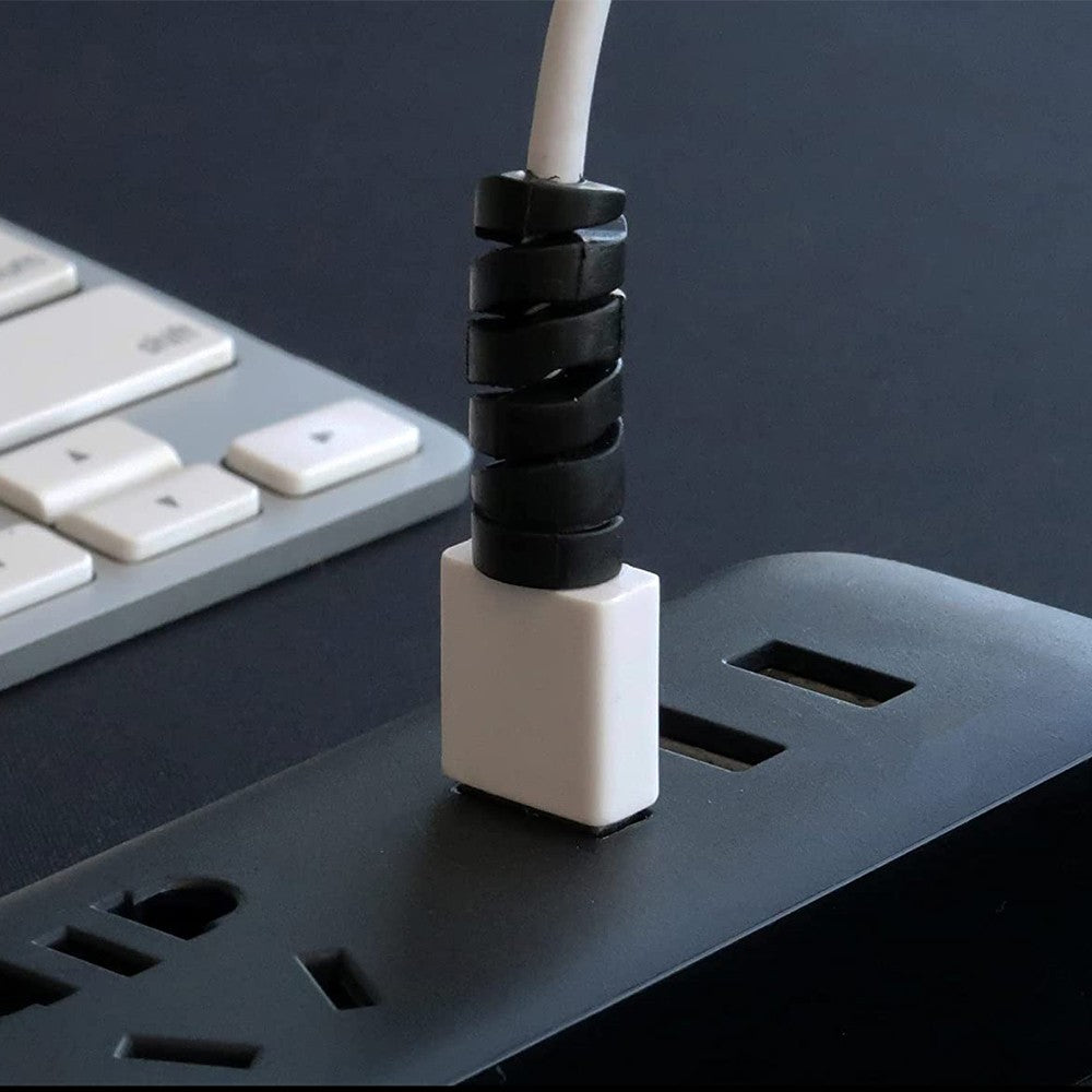 40Pcs Charging Cable Protector Spiral Phone Charge Cable Cord Saver Black