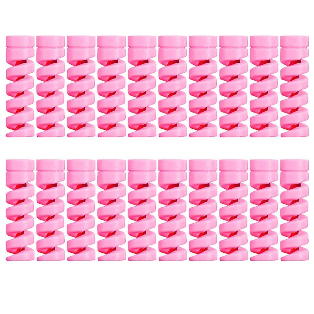 40Pcs Charging Cable Protector Spiral Phone Charge Cable Cord Saver Pink