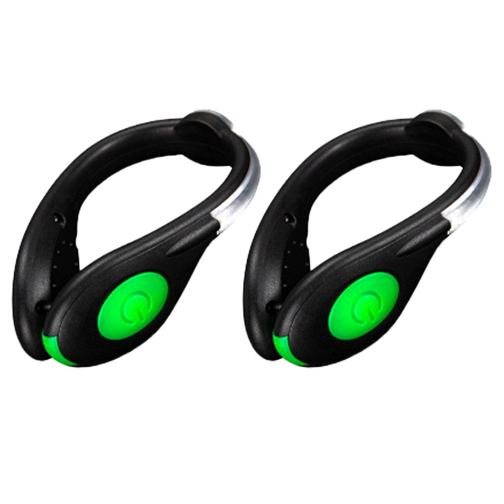 2 X USB Charging Shoes Clip Light Outdoor Night Running Safety Lamp Green Lights