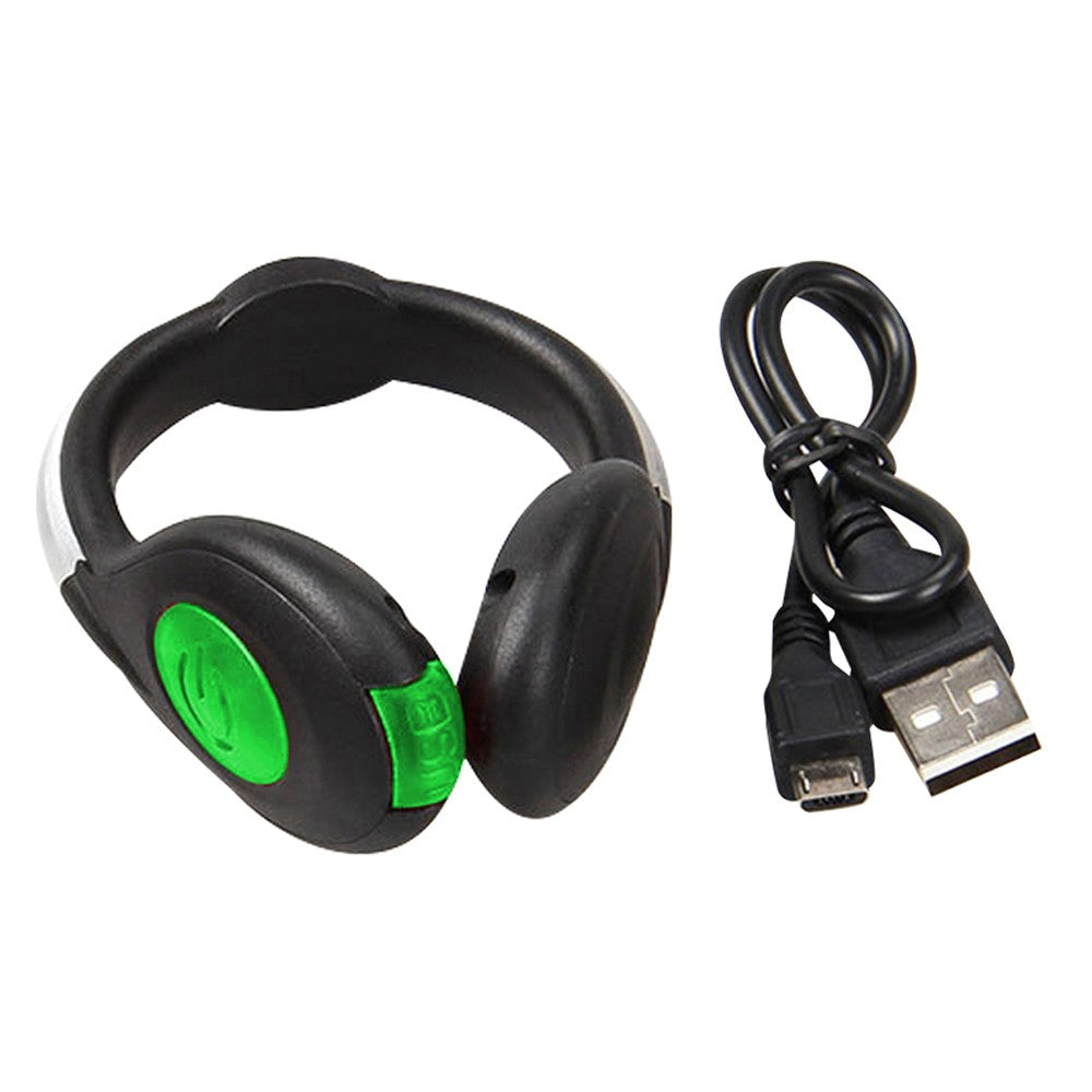 2 X USB Charging Shoes Clip Light Outdoor Night Running Safety Lamp Green Lights