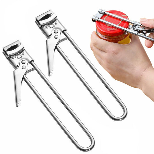 2 X Bottle Opener Multifunctional Stainless Steel Can Opener Jar Lid Gripper Opener Kitchen Accessories