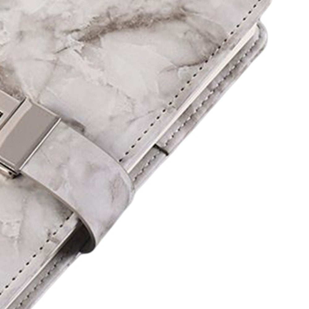 PU Leather Marble Diary with Combination Lock Refillable Secret Journal Notebooks for Girls Women Grey